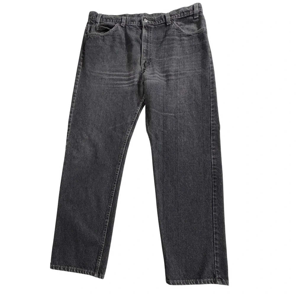 Levis 505 Jeans 40x32 (37x31.5) Faded Black Vintage‎ 90s Made in USA Orange Tab